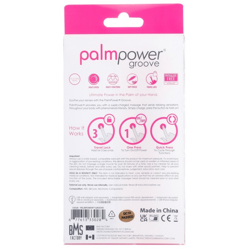 PalmPower Groove - akkus wand masszírozó vibrátor (pink) 93088 termék bemutató kép