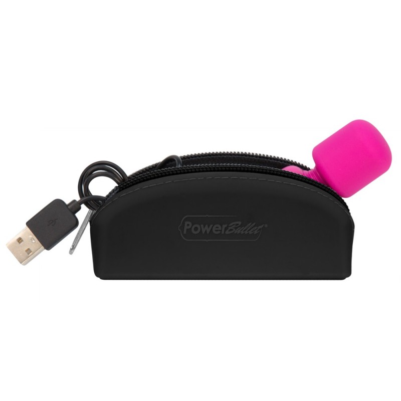 PalmPower Pocket Wand - mini masszírozó vibrátor (pink-fekete) 93825 termék bemutató kép