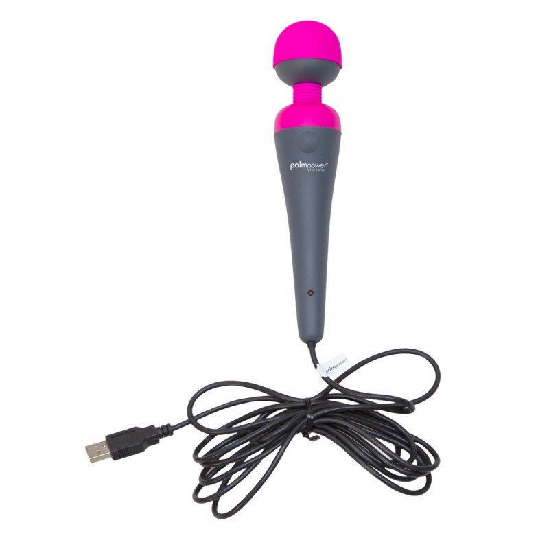 PalmPower Wand - masszírozó vibrátor powerbankkal (pink-szürke) 27577 termék bemutató kép