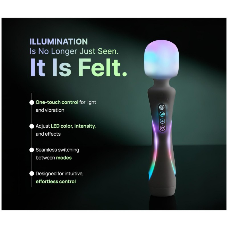 Paradise Illumination - világító masszázs wand vibrátor (fehér) 150167 termék bemutató kép