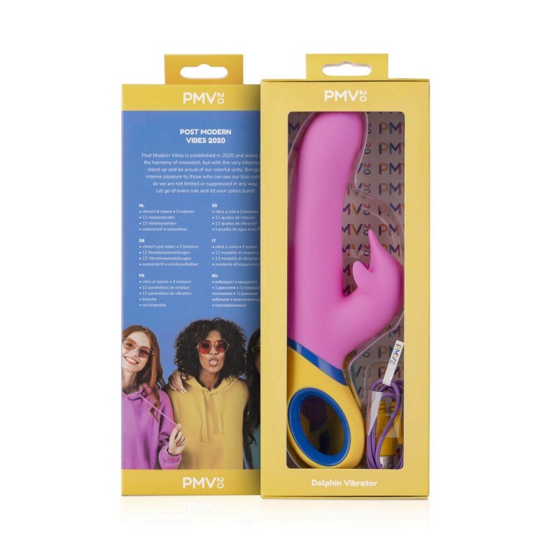 PMV20 Copy Dolphin - forgó, csiklókaros vibrátor (pink) 39031 termék bemutató kép