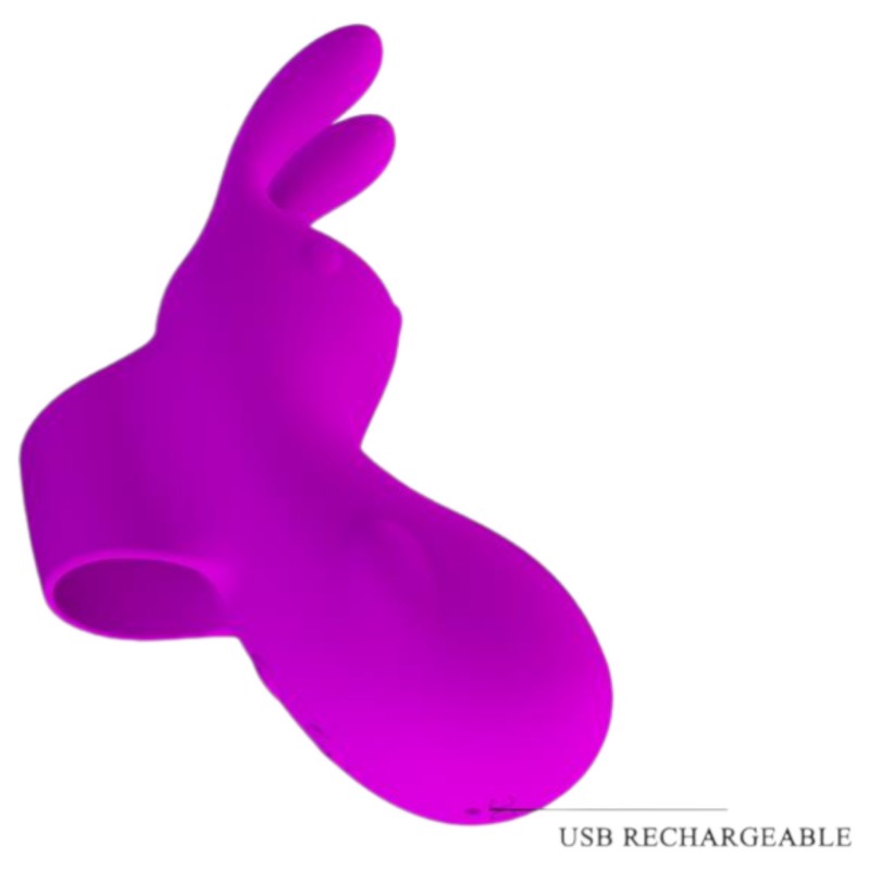 Pretty Love Bunny - nyuszis csiklóizgató ujjvibrátor (lila) 163914 termék bemutató kép