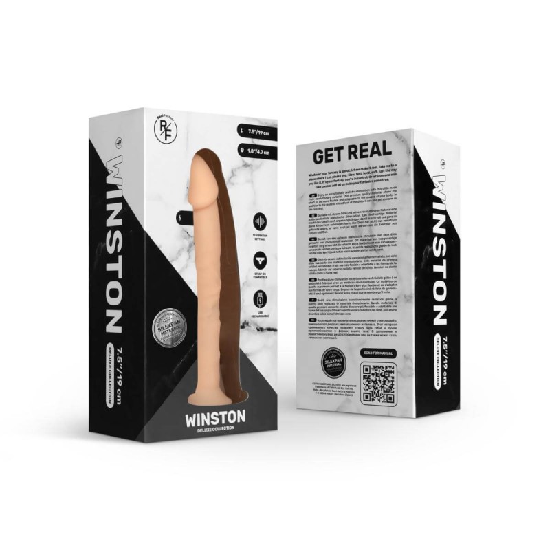 Real Fantasy Winston - tapadókorongos vibrátor - 19cm (natúr) 67516 termék bemutató kép