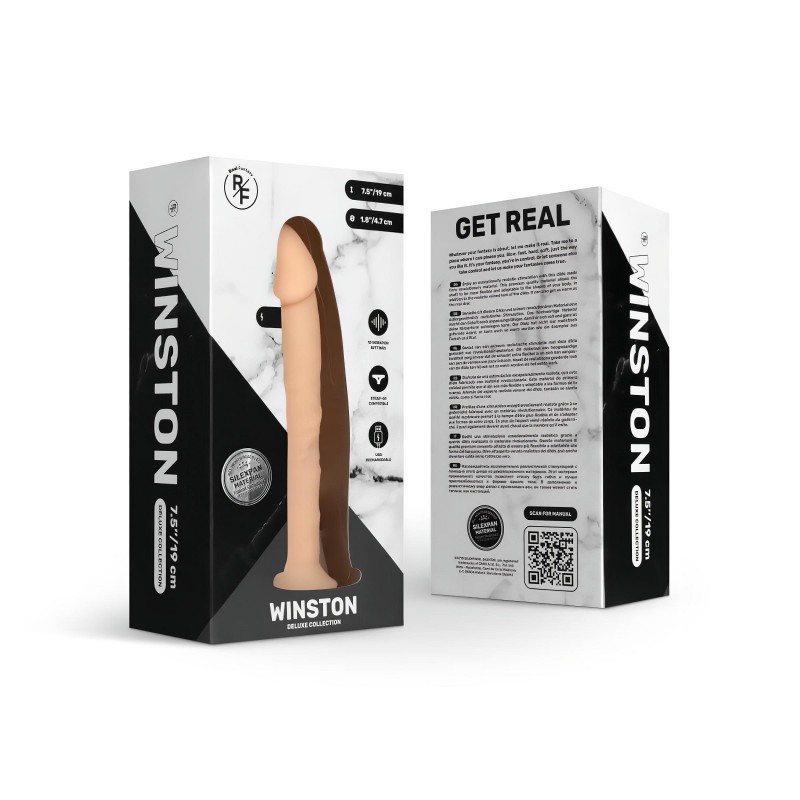 Real Fantasy Winston - tapadókorongos vibrátor - 19 cm (testszínű) 132763 termék bemutató kép