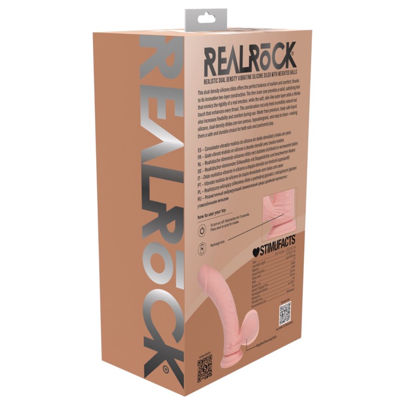 RealRock - dupla sűrűségű élethű vibrátor (testszínű) - 15 cm 149878 termék bemutató kép