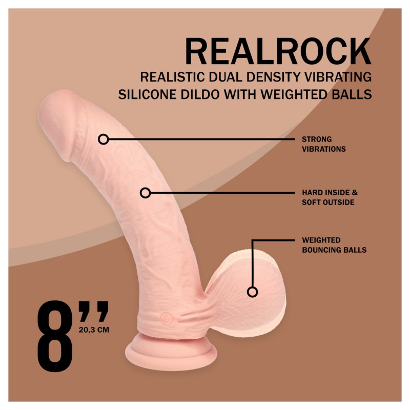 RealRock - dupla sűrűségű élethű vibrátor (testszínű) - 20 cm 149907 termék bemutató kép