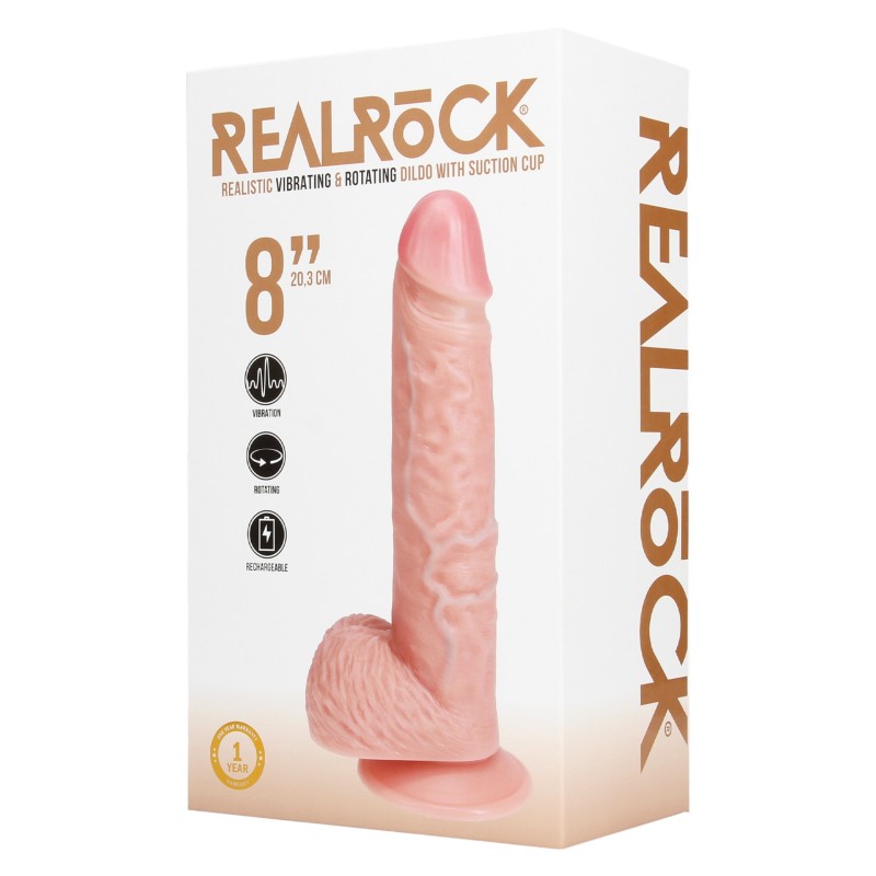 RealRock - forgó vibrátor (natúr, 20,5 cm) 133842 termék bemutató kép