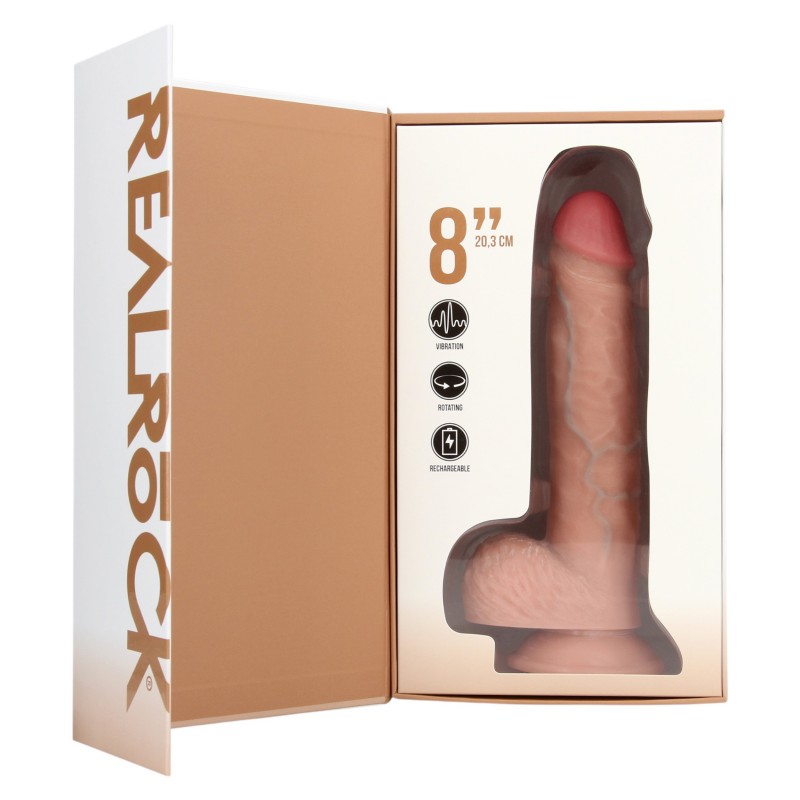 RealRock - forgó vibrátor (natúr, 20,5 cm) 133843 termék bemutató kép