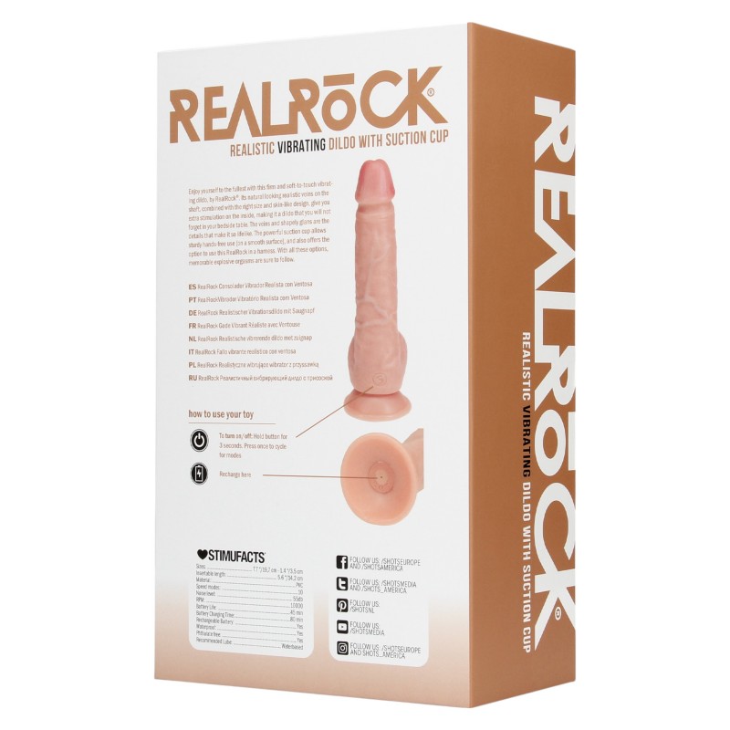 RealRock - natúr élethű, tapadókorongos vibrátor (18 cm) 163301 termék bemutató kép
