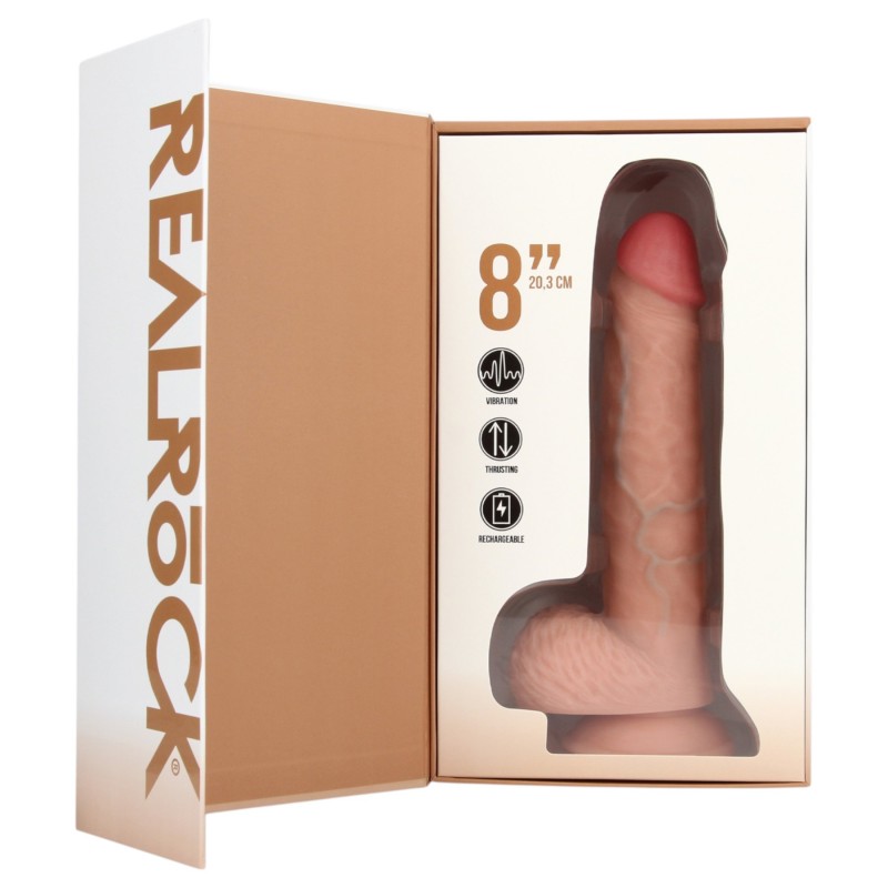 RealRock - tapadókorongos lökő vibrátor (natúr, 20,5 cm) 133849 termék bemutató kép
