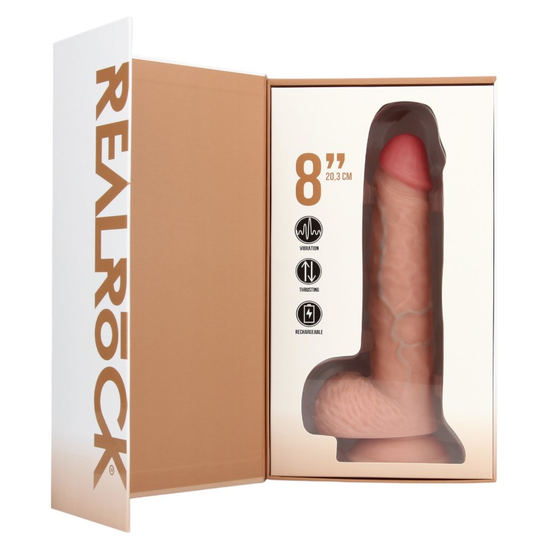 RealRock - tapadókorongos lökő vibrátor - natúr (20,5cm) 106612 termék bemutató kép