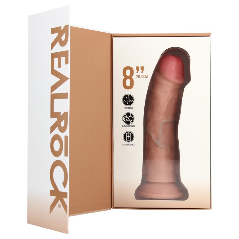 RealRock - tapadókorongos vibrátor (natúr, 20,5 cm) 133830 termék bemutató kép