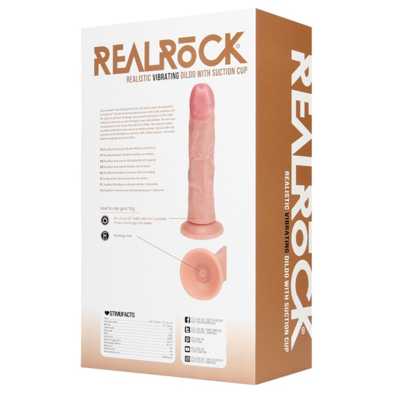 RealRock - tapadókorongos vibrátor (natúr, 20,5 cm) 133831 termék bemutató kép