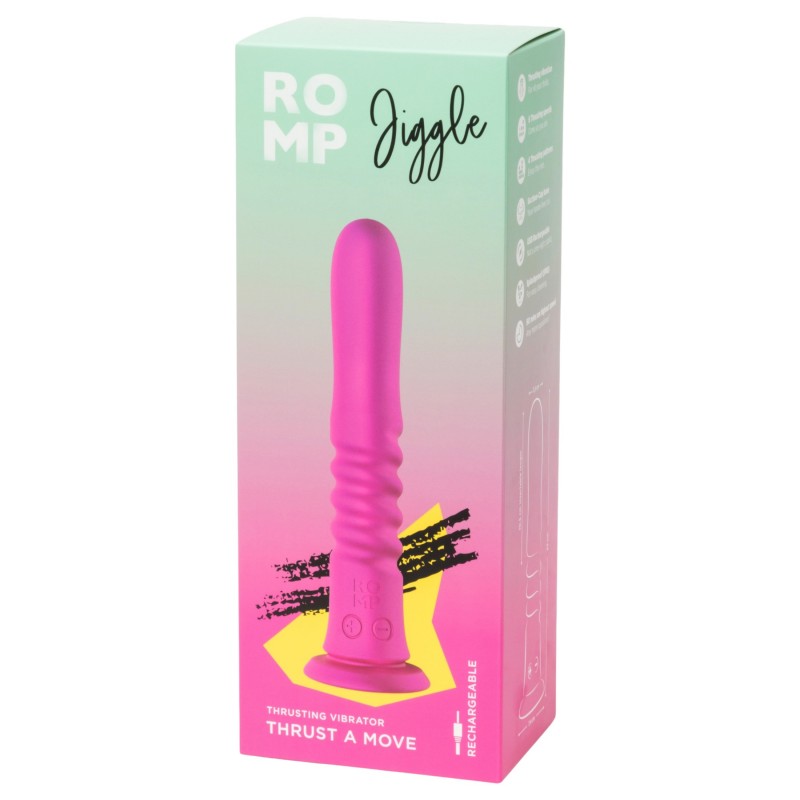 ROMP Jiggle - lökő vibrátor tapadókoronggal (rózsaszín) 152099 termék bemutató kép