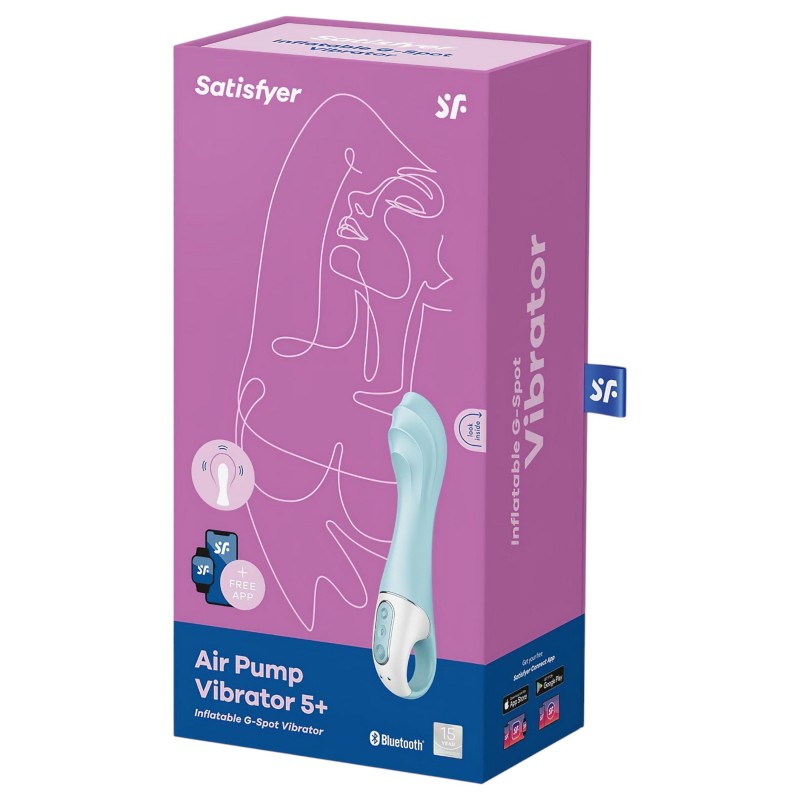 Satisfyer Air Pump Vibrator 5 - App-vezérelt (kék) 147283 termék bemutató kép