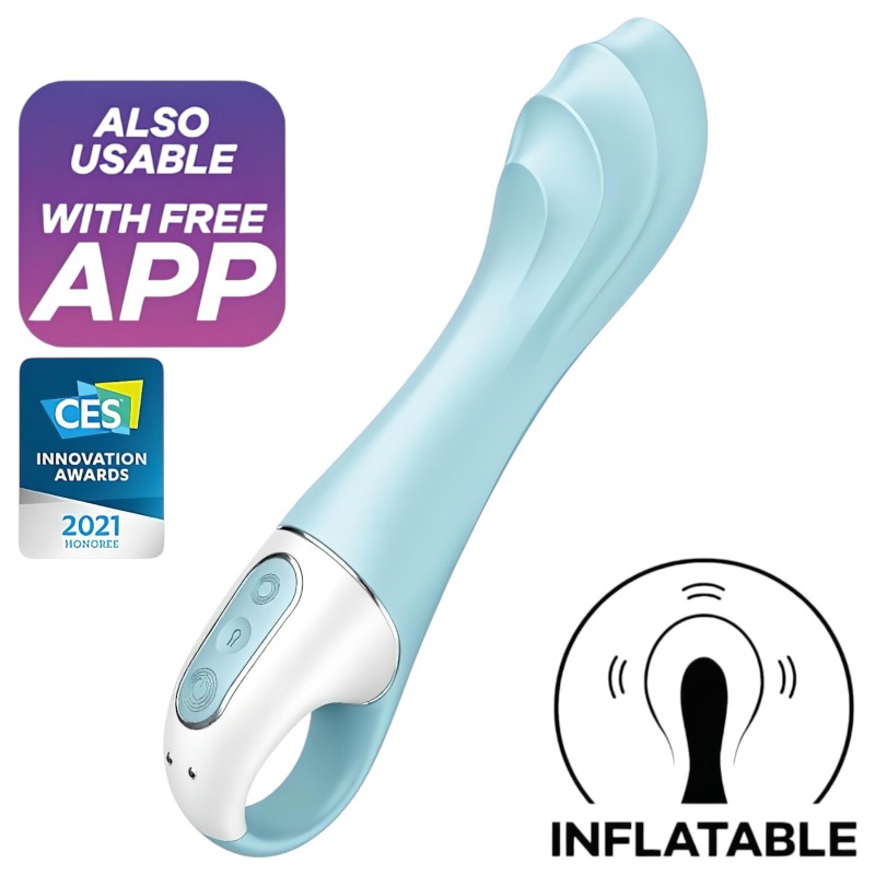 Satisfyer Air Pump Vibrator 5 - App-vezérelt (kék) 139258 termék bemutató kép