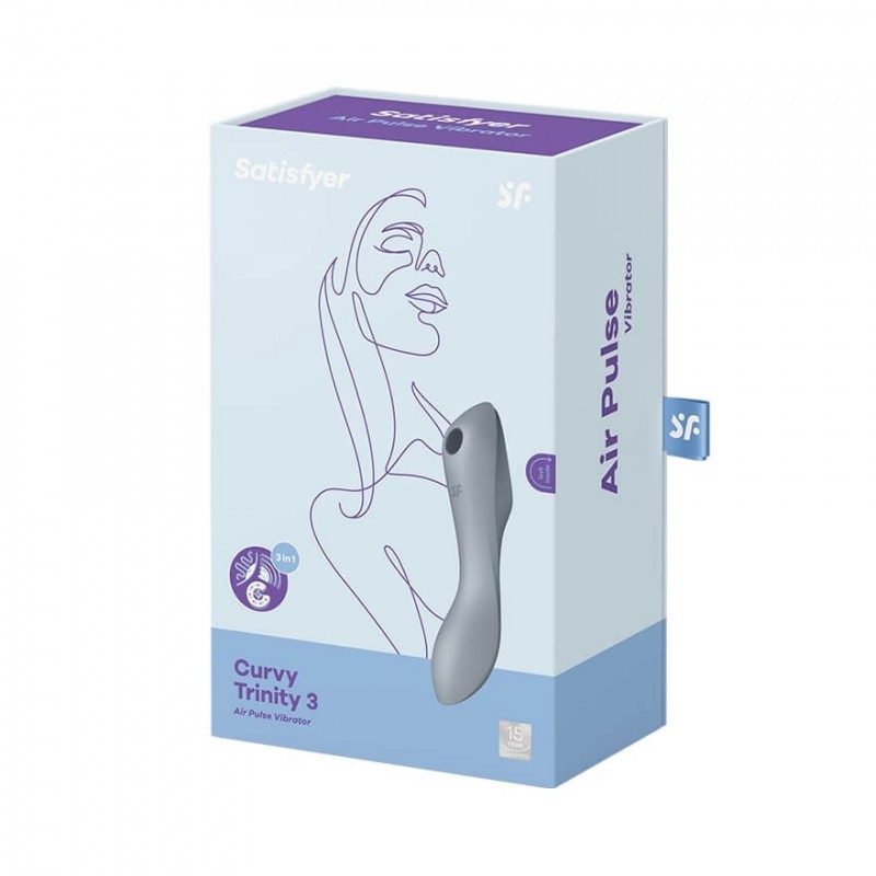 Satisfyer Curvy Trinity 3 - léghullámos 2in1 vibrátor (szürke) 76978 termék bemutató kép