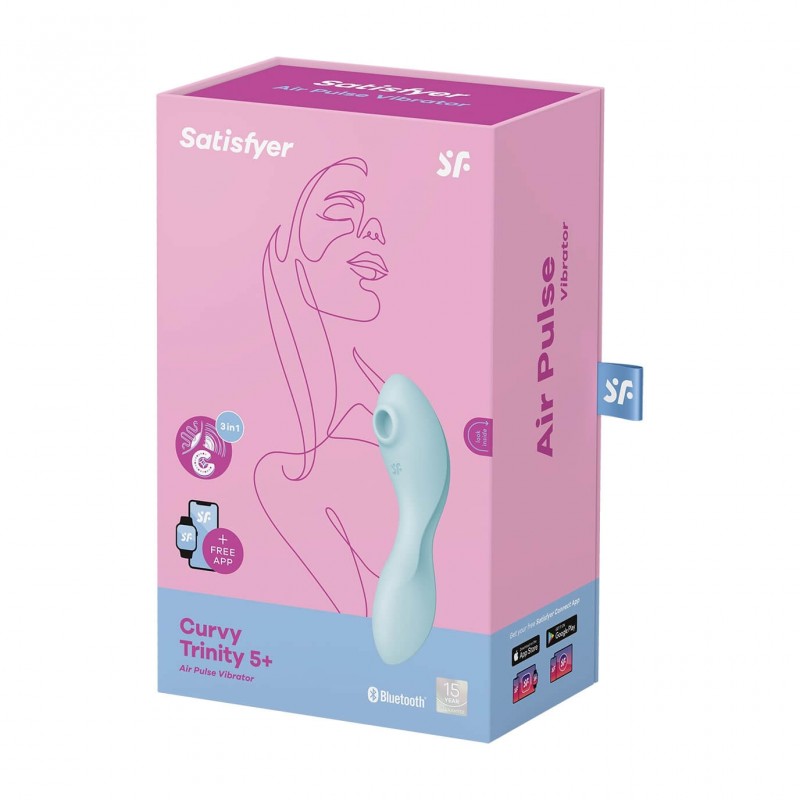 Satisfyer Curvy Trinity 5+ - okos 2in1 vibrátor (kék) 83494 termék bemutató kép