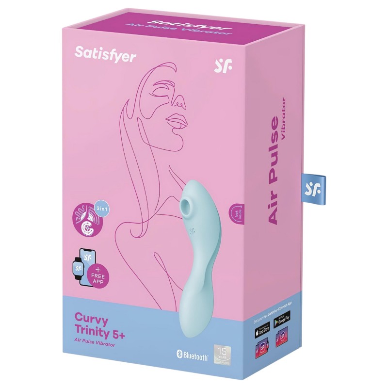 Satisfyer Curvy Trinity 5+ - App-vezérelt 2in1 vibrátor (kék) 138370 termék bemutató kép