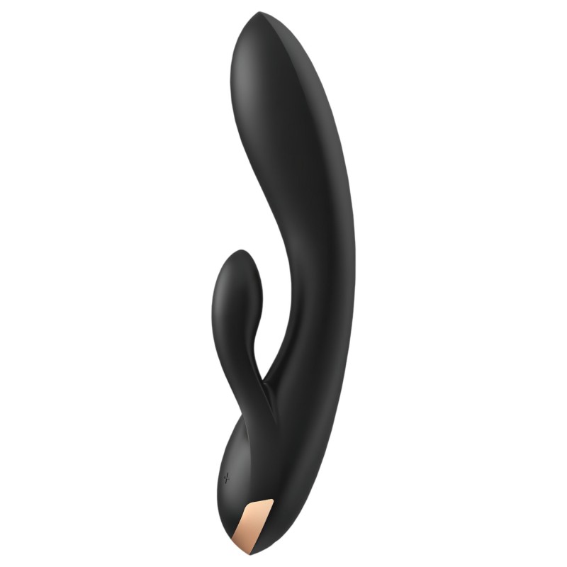Satisfyer Double Flex - App-vezérelt csiklókaros vibrátor (fekete) 145755 termék bemutató kép