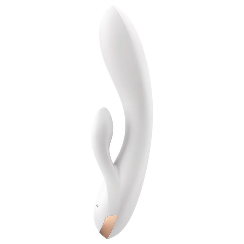 Satisfyer Double Flex - okos, csiklókaros vibrátor (fehér) 104286 termék bemutató kép