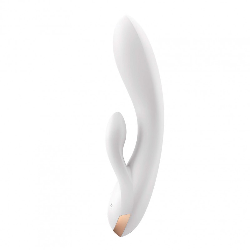 Satisfyer Double Flex - okos, csiklókaros vibrátor (fehér) 53505 termék bemutató kép