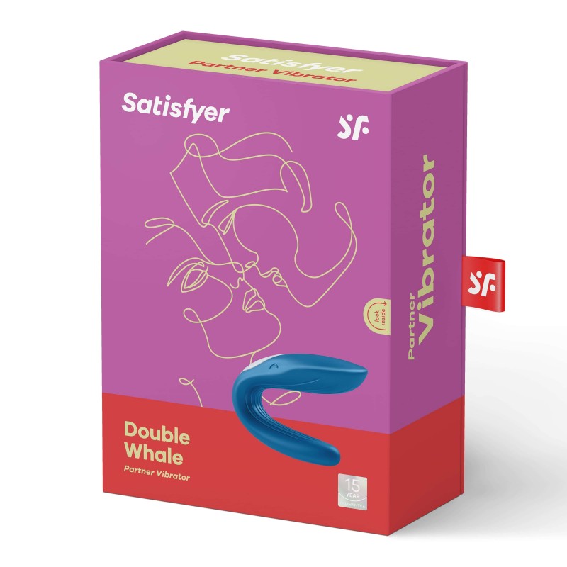 Satisfyer Double Whale - 2 motoros párvibrátor (kék) 59199 termék bemutató kép