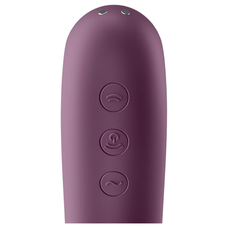 Satisfyer Dual Kiss - 2in1, hüvelyi és csikló vibrátor, csiklóizgató (lila) 156566 termék bemutató kép
