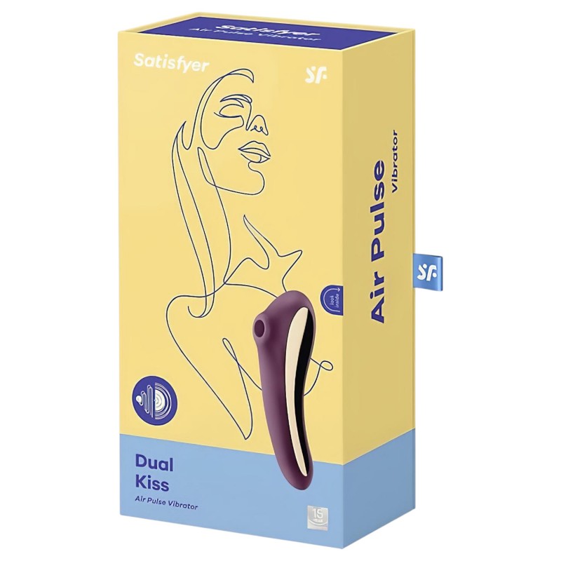 Satisfyer Dual Kiss - 2in1, hüvelyi és csikló vibrátor, csiklóizgató (lila) 156567 termék bemutató kép