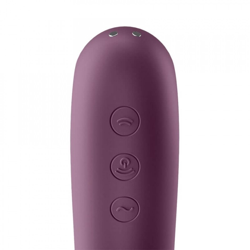 Satisfyer Dual Kiss - 2in1, hüvelyi és csikló vibrátor (lila) 52198 termék bemutató kép