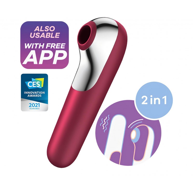 Satisfyer Dual Love - app-vezérelt csiklóvibrátor, csiklóizgató (piros) 158984 termék bemutató kép