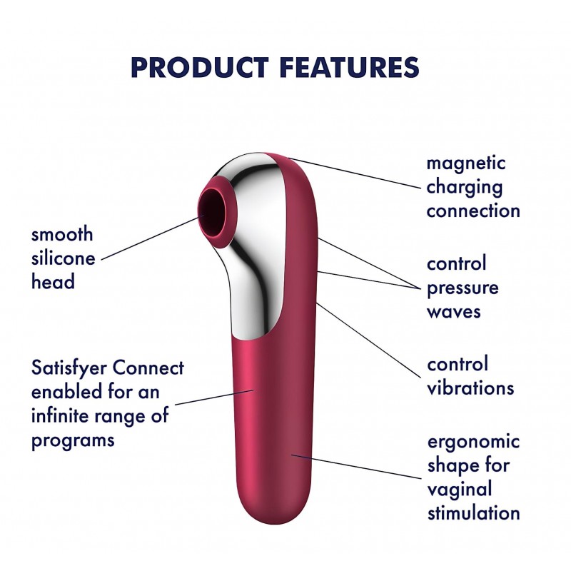 Satisfyer Dual Love - app-vezérelt csiklóvibrátor, csiklóizgató (piros) 158986 termék bemutató kép