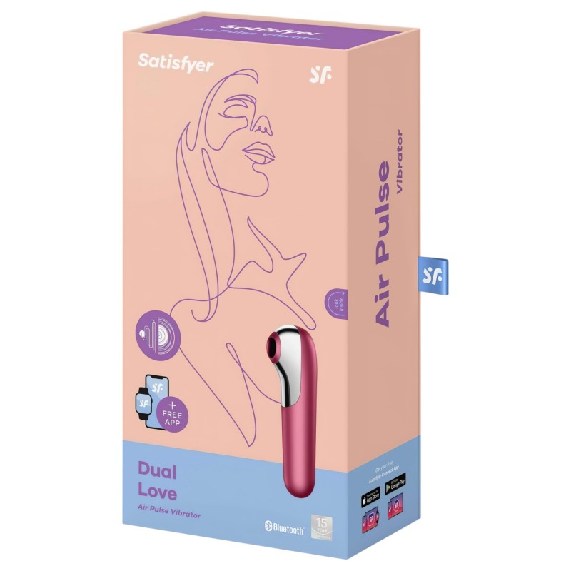 Satisfyer Dual Love - okos hüvelyi és csikló vibrátor (piros) 117307 termék bemutató kép