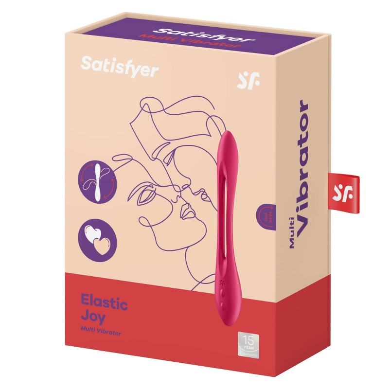 Satisfyer Elastic Joy - akkus, flexibilis párvibrátor (piros) 51595 termék bemutató kép