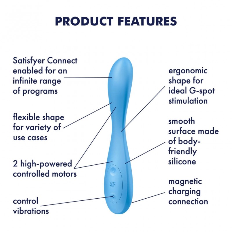 Satisfyer G-spot Flex 4 – App-vezérelt G-pont vibrátor (türkiz) 63922 termék bemutató kép