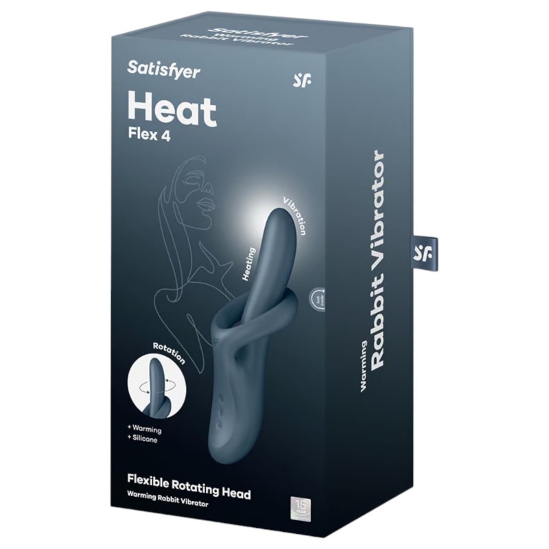 Satisfyer Heat Flex 4 - melegítő csiklókaros vibrátor (szürke) 104667 termék bemutató kép