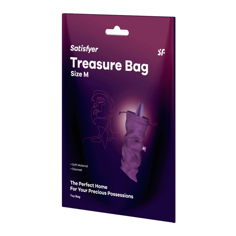 Satisfyer Treasure Bag - diszkrét tároló táska - közepes (lila) 86696 termék bemutató kép