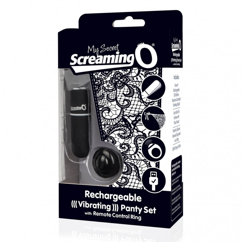 Screaming O MySecret - akkus, rádiós vibrációs tanga - fekete (S-L) 80327 termék bemutató kép