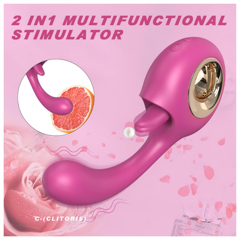 Sex HD - nyelves csiklóizgató és G-pont vibrátor (piros) 166354 termék bemutató kép