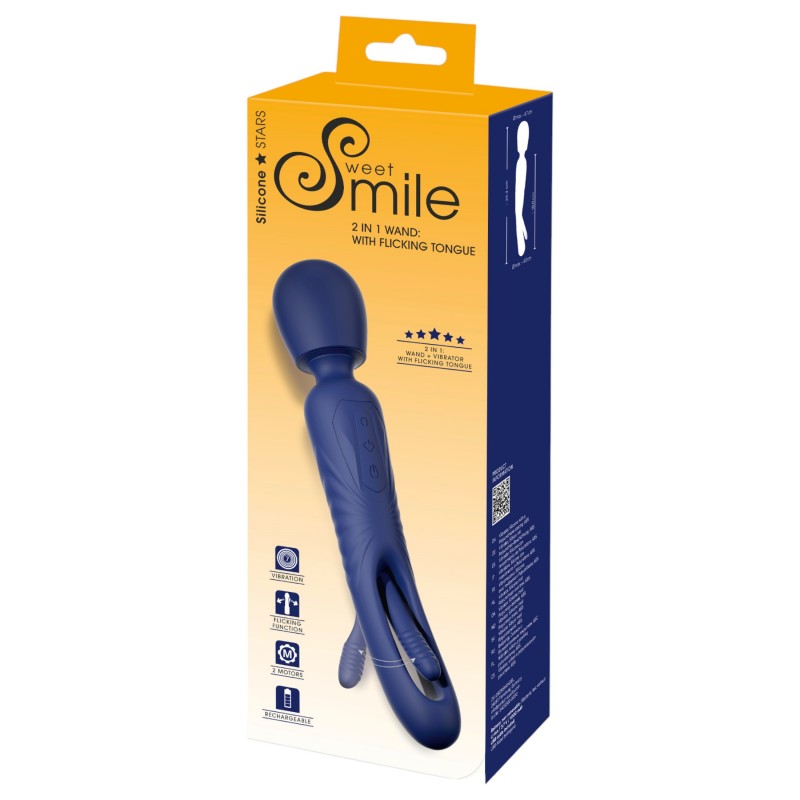 Smile - 2in1 nyelves masszírozó vibrátor (kék) 111745 termék bemutató kép