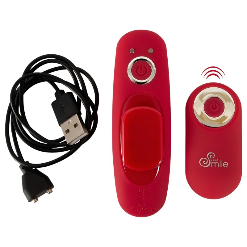 Smile - akkus, rádiós bugyi vibrátor (piros) 93412 termék bemutató kép