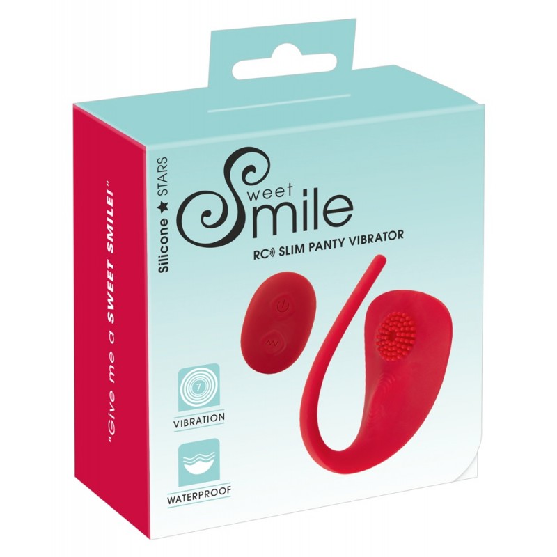 SMILE Slim Panty - akkus, rádiós csiklóvibrátor (piros) 66743 termék bemutató kép