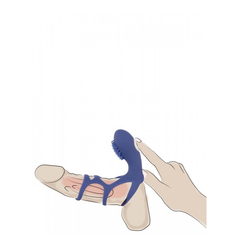 SMILE Couple - akkus, vibrációs péniszmandzsetta (kék) 30564 termék bemutató kép