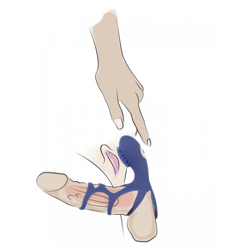 SMILE Couple - akkus, vibrációs péniszmandzsetta (kék) 30566 termék bemutató kép