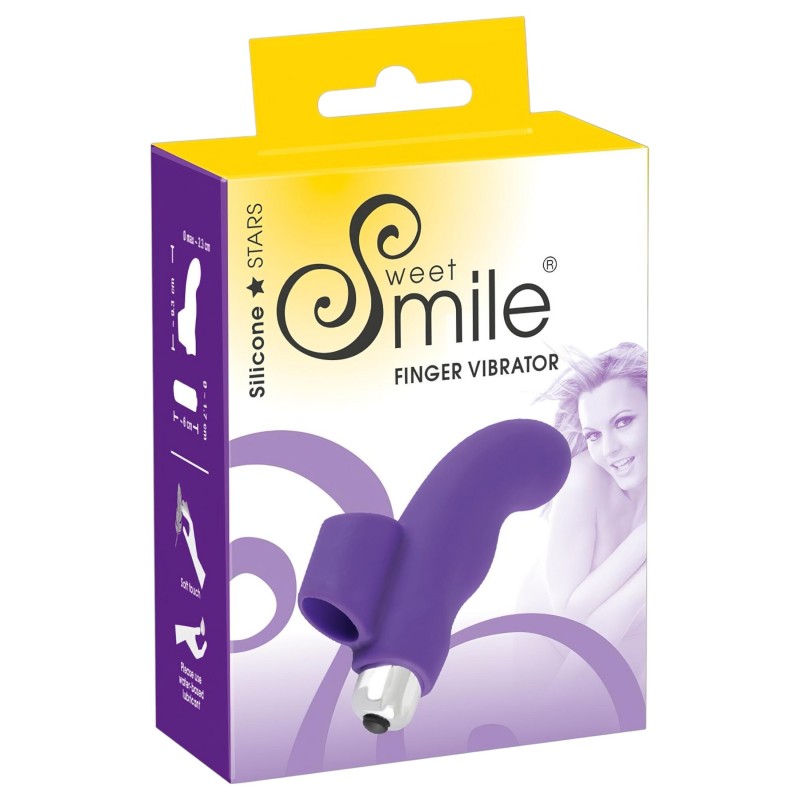 SMILE Finger - hullámos, szilikon csiklóizgató ujjvibrátor (lila) 157912 termék bemutató kép