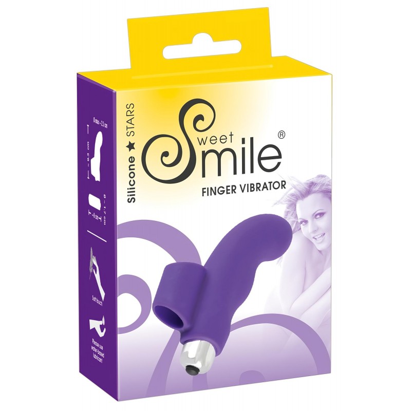 SMILE Finger - hullámos, szilikon csiklóizgató ujjvibrátor (lila) 157917 termék bemutató kép