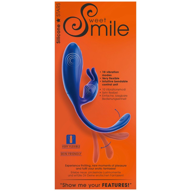 Smile - G-pont és csiklóizgató vibrátor (kék) 124223 termék bemutató kép