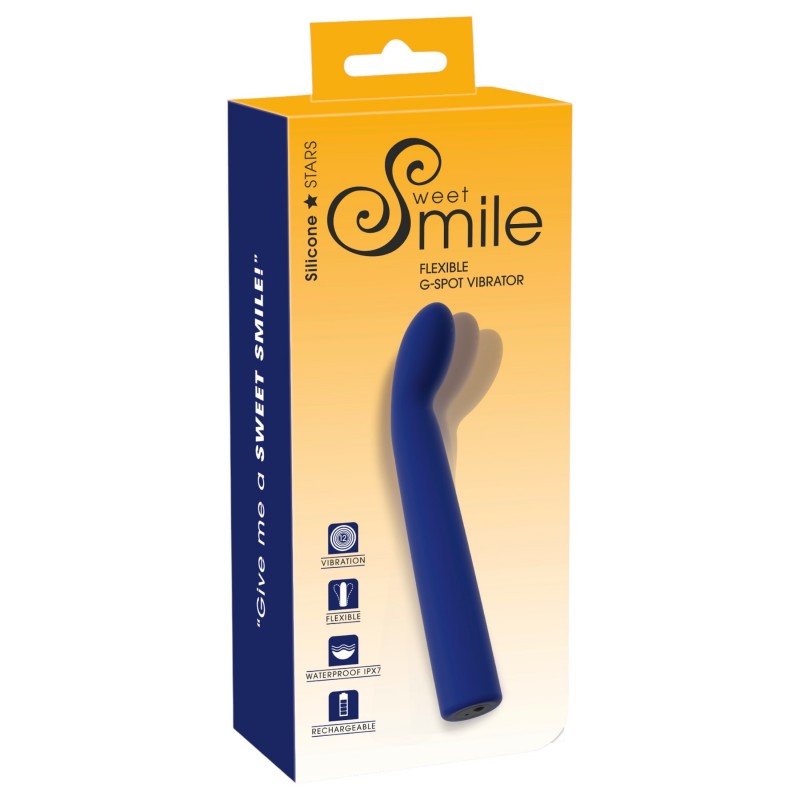 Smile - hajlítótt G-pont vibrátor (kék) 125533 termék bemutató kép