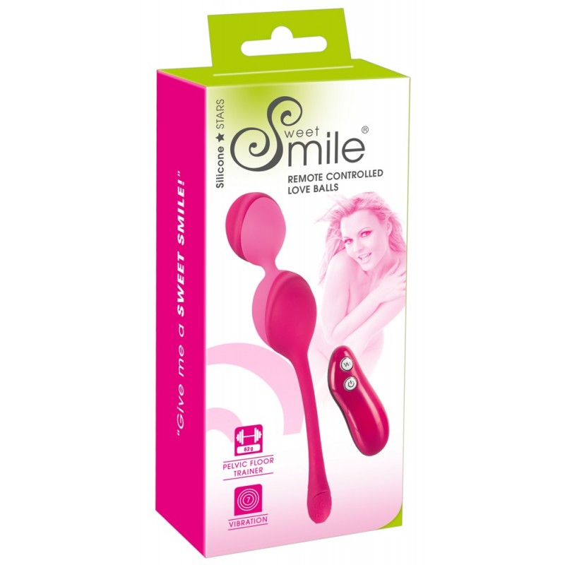 SMILE Love Balls - rádiós vibrációs tojás -82g (pink) 72782 termék bemutató kép