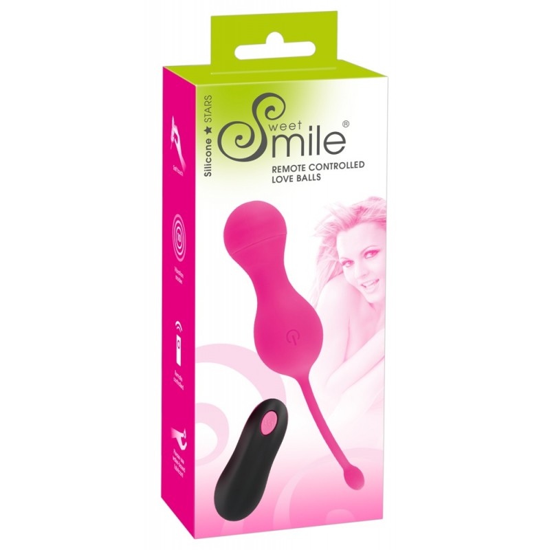 SMILE Love Balls - akkus, rádiós vibrációs tojás (pink) 72756 termék bemutató kép